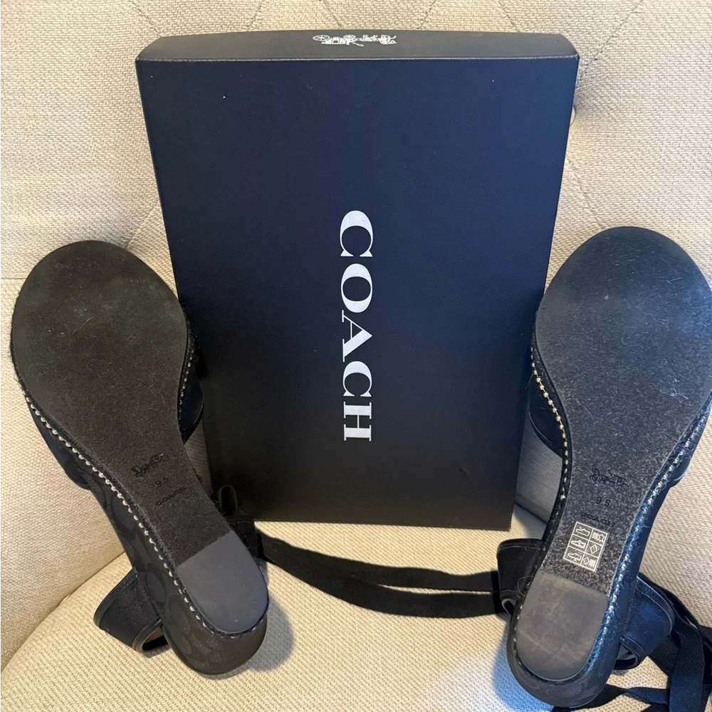 Coach Black Heels with Ankle Strap and Platform - Picture 6 of 6